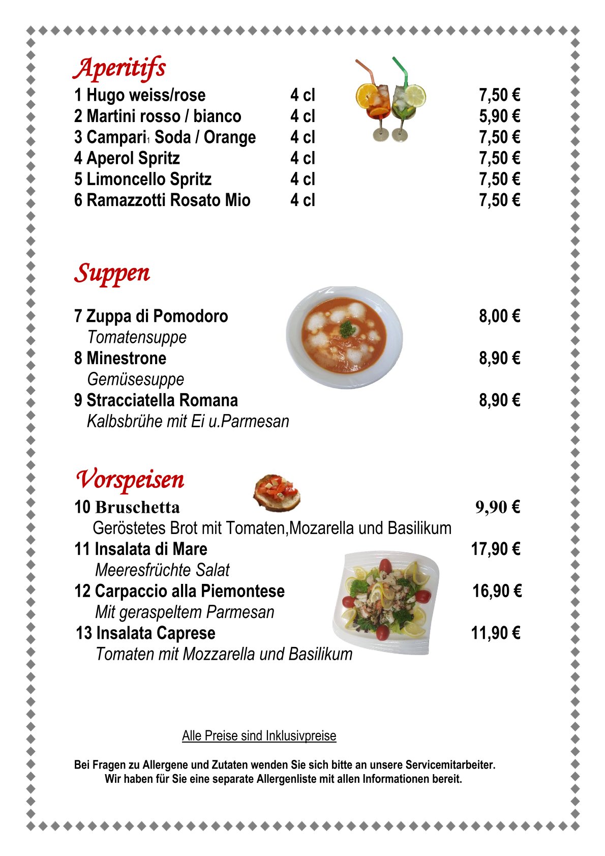 Speisekarte 2026 groß Speisekarte Laterne groß 2024